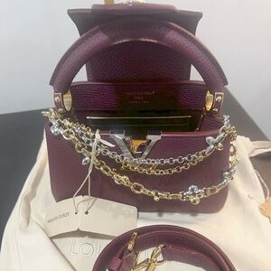 Louis Vuitton mini Capucine in plum BNWT